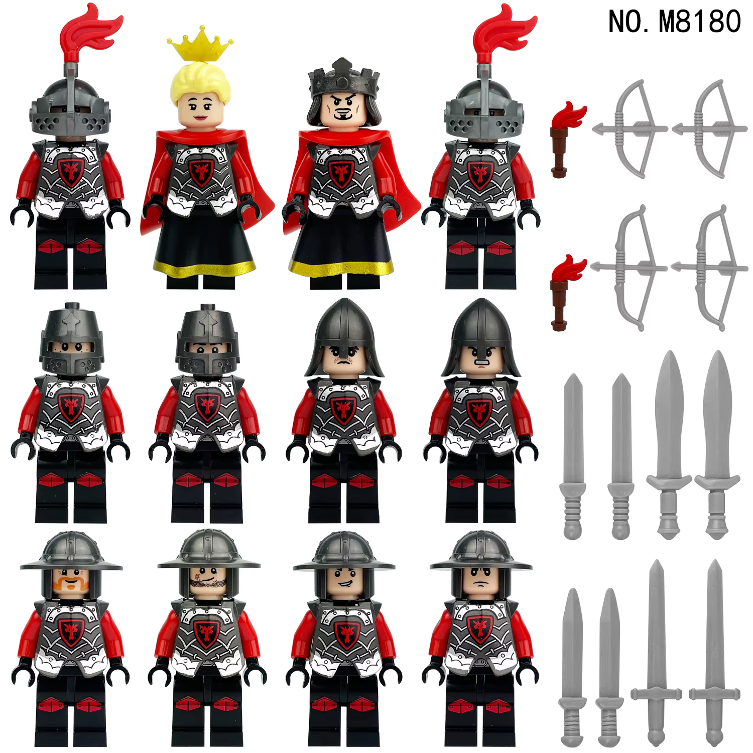 24 figurines médiévales M8179, soldats de pays scorpion pour enfants, blocs de construction à assemb
