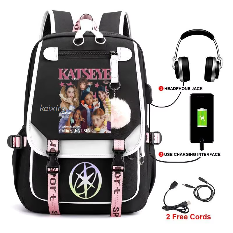 Kawaii chaud Katseye drôle impression sacs à dos doux capacité étudiant cartable collège étudiant Pa
