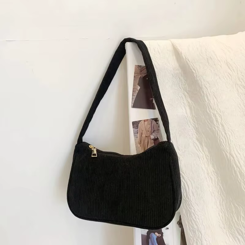 Sac sous les bras demi-lune rétro pour femme, initié à la mode, document solide, petits sacs à main 