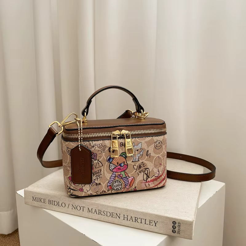 Sac à main vintage pour femmes 2026, nouveau sac bandoulière à imprimé monogramme, mini sac de toile