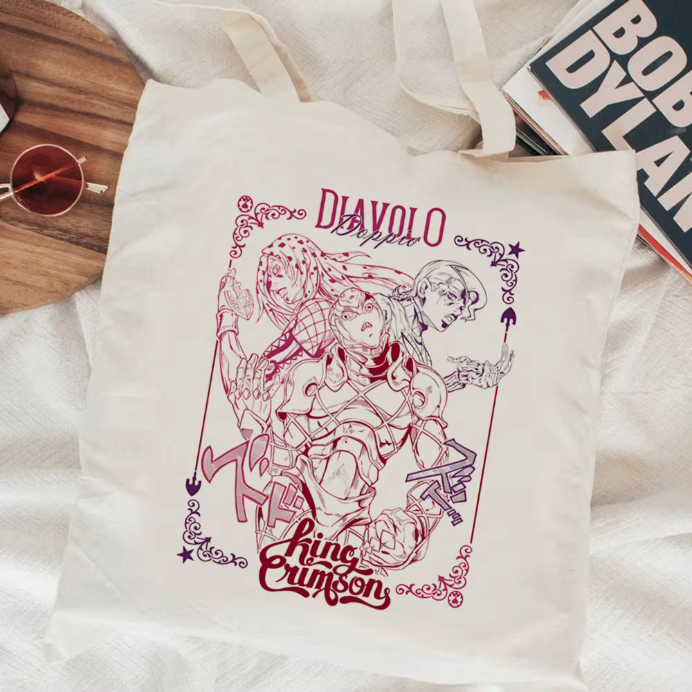 Sac fourre-tout Jojo Bizarre Adventure en toile, sac de courses, totebag, sacs en tissu pour femme