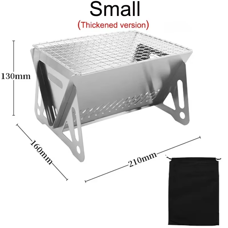 Mini Barbecue Grill pique-nique charbon de bois Camping outils extérieur pliant type de carte en aci