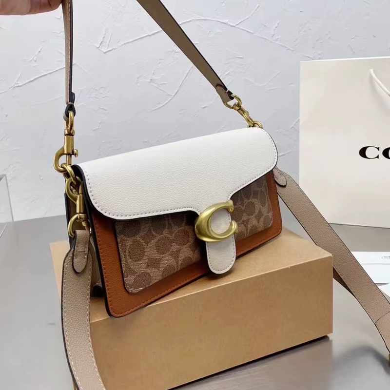 Sac à bandoulière de luxe Tabby avec boucle en C pour femme, en cuir imprimé vintage, sac sous le br