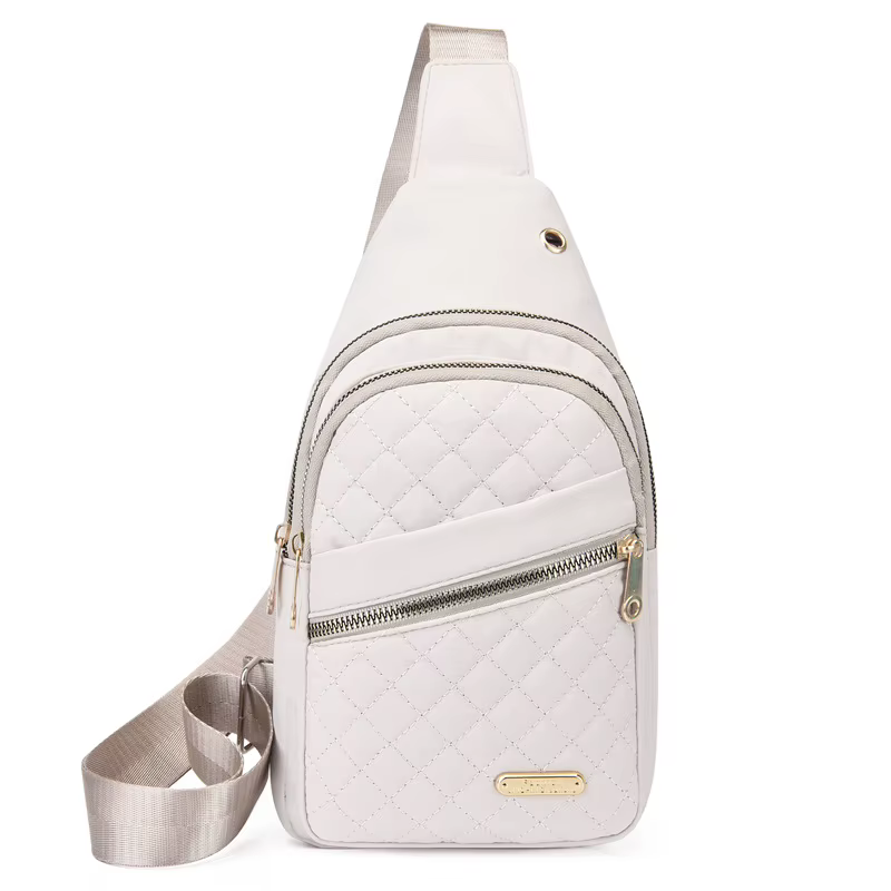 Sac banane matelassé de couleur unie, décontracté, grande capacité, fermeture éclair, ceinture de po