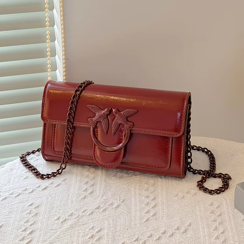 Sac Mini Carré Rétro 2026 avec Chaîne Premium, Convertible en Sac Bandoulière ou Sac à Main, Style C