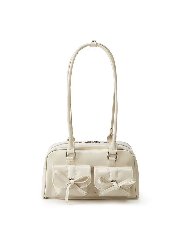 Sac bowling de style jeune fille, doux et épicé, avec nœud papillon, tendance et polyvalent, grande 