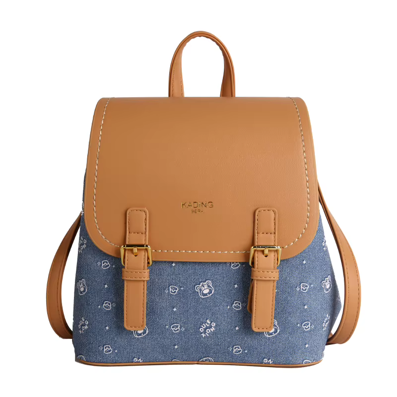 Sac à dos Pu bicolore pour femme, simple et polyvalent, à porter à l'épaule, à la main, pour les tra