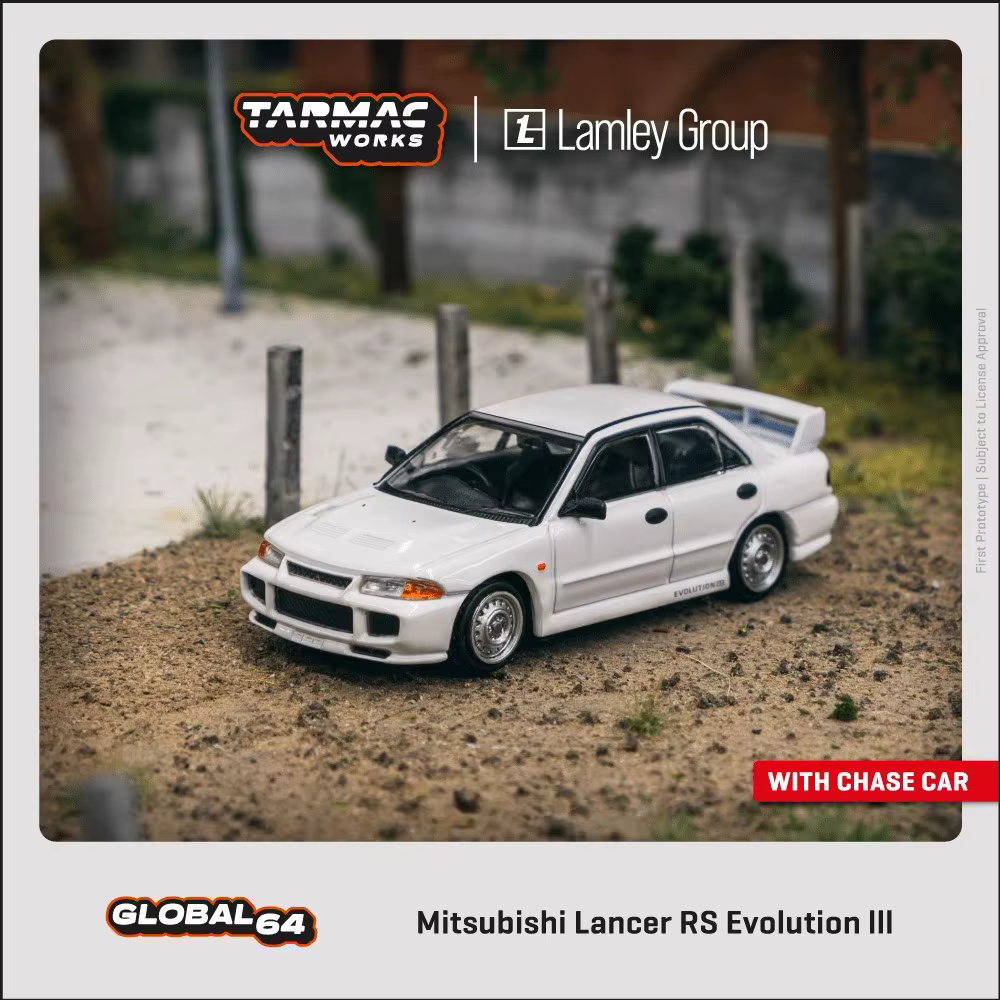 TW 1:64 Mitsubishi EVO RS Evolution III modèle de voiture de Simulation Miniature en alliage moulé s