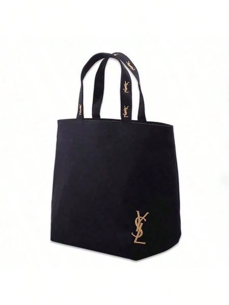 YSL Saint Laurent Sac fourre-tout en toile noire pour femme, grande capacité, pour le travail, les v
