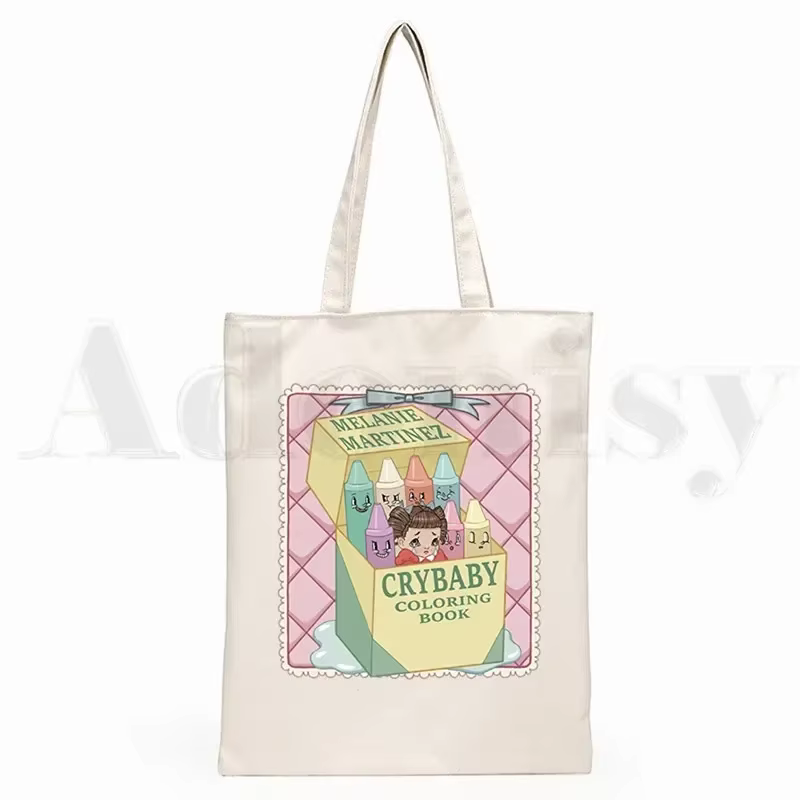 Cry Baby Melanie Martinez Design esthétique épaule femmes femme pliable toile sac à bandoulière toil