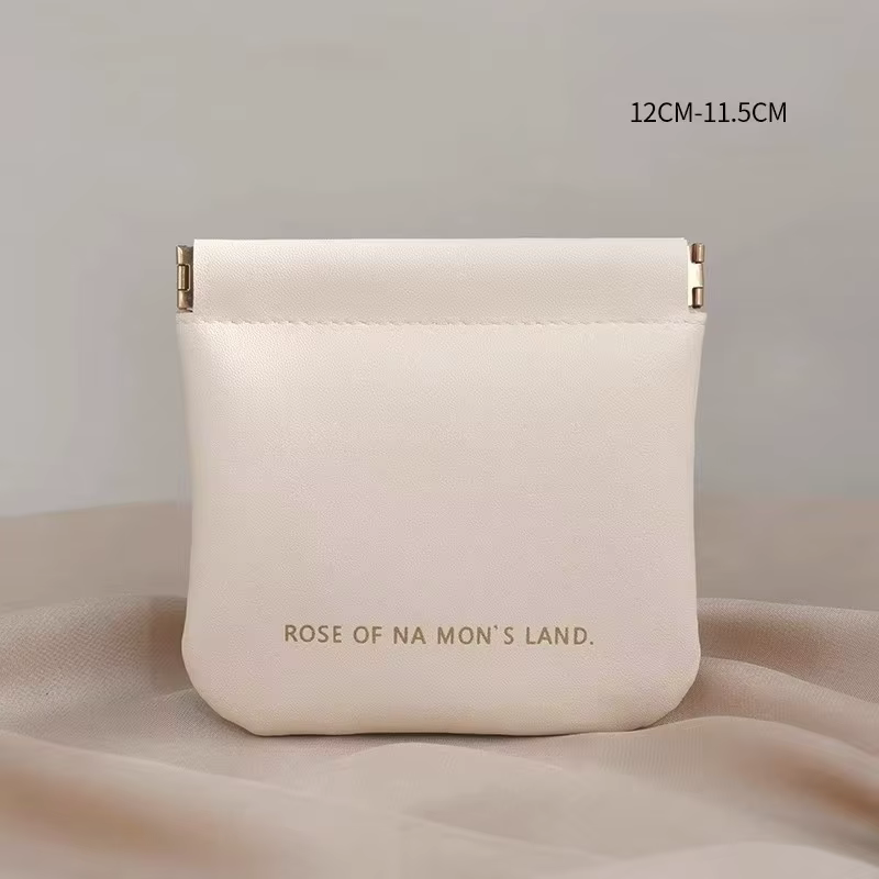 Mini sac de rangement de maquillage en cuir PU Simple pour rouge à lèvres, petite pochette carrée po