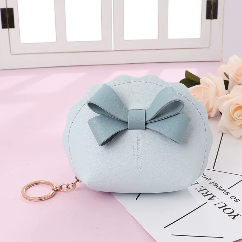 Mini Portefeuille Coréen Tendance pour Filles, Sac Mignon à Nœud Esthétique pour Femmes, Porte-Monna