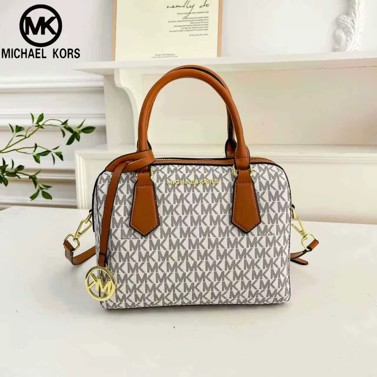 Sac à bandoulière Michael Kors pour femme, élégant et décontracté, imprimé classique MK, mini sac po