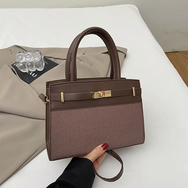 Sac à main tendance, simple et élégant, sac bandoulière décontracté rétro à blocs de couleurs pour f