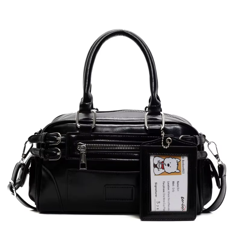 Sacs à bandoulière et sacs travers de corps carrés en PU brillant au design élégant, fermeture éclai
