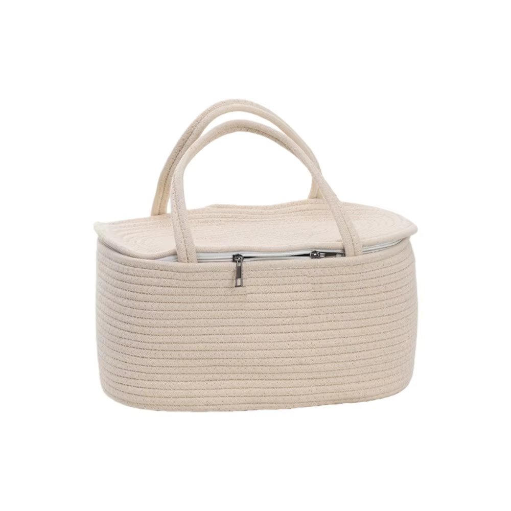 Sac à main momie en corde de fil de coton, grande capacité pour le rangement des couches/jouets, pan