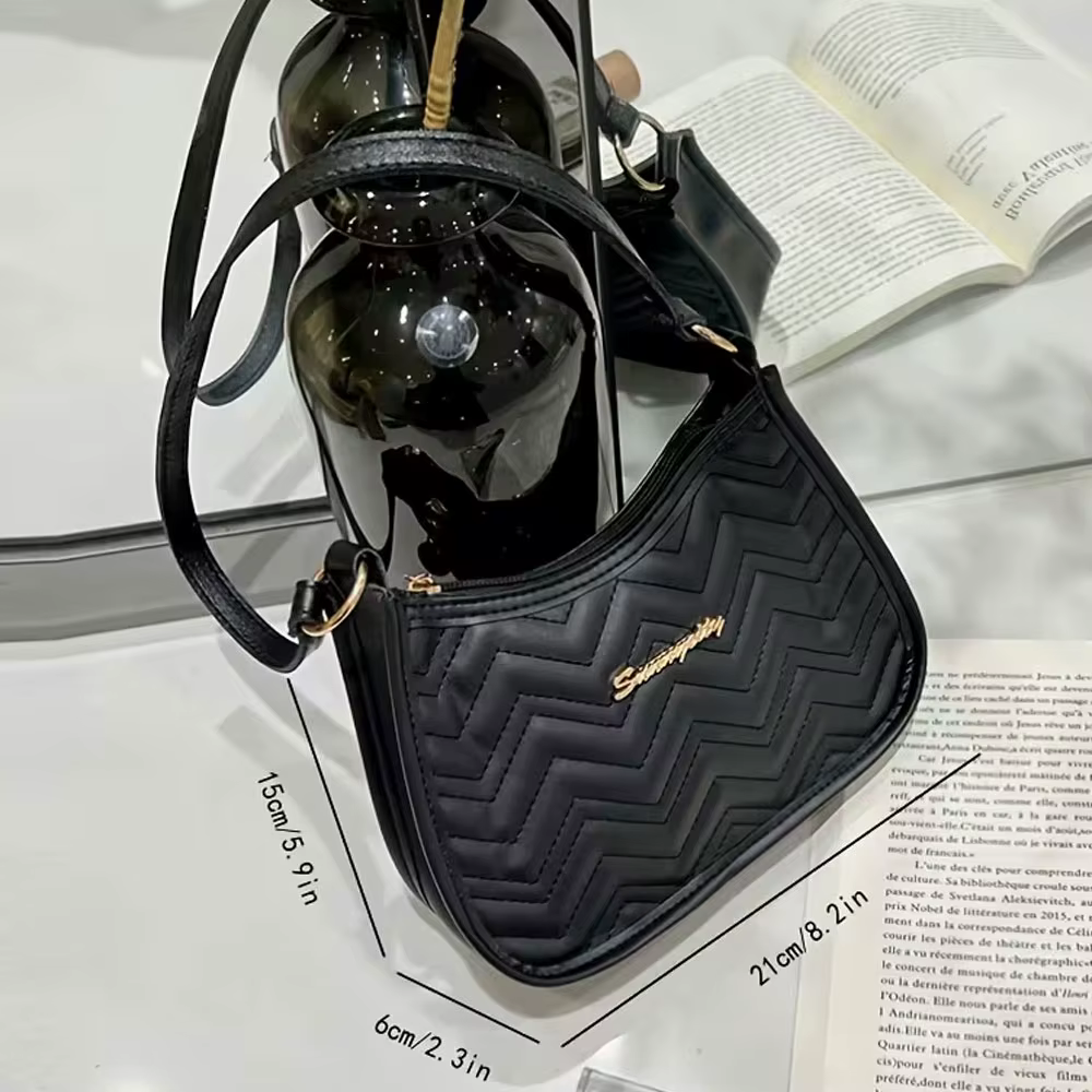 Sac à bandoulière pour femme, sac à bandoulière à carreaux et de couleur unie, sac sous le bras élég