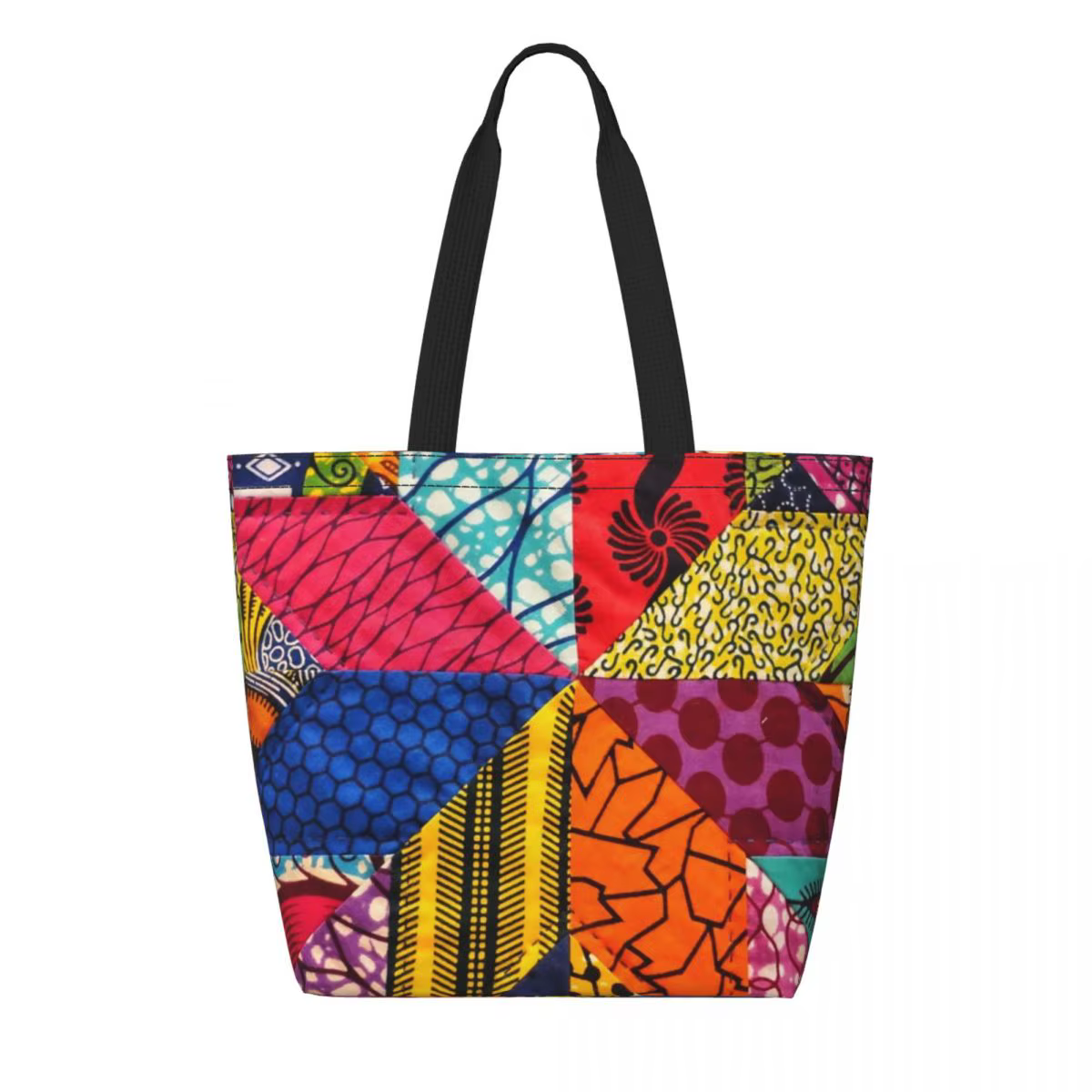 Sac à main de grande capacité pour femmes, sacs fourre-tout d'épicerie, toile d'art ethnique géométr