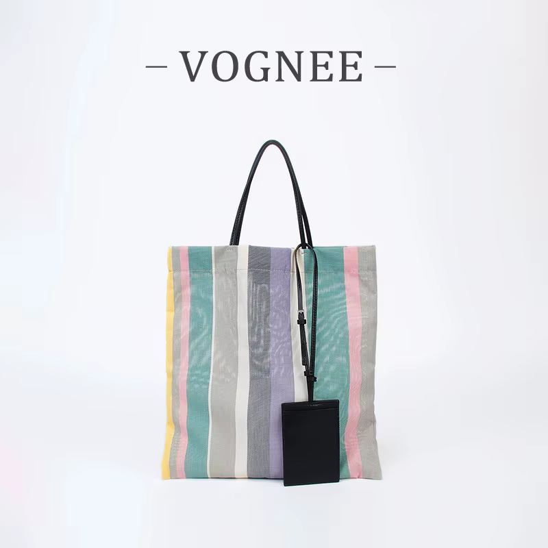 Sac fourre-tout rayé arc-en-ciel Y2K, grande capacité, sac à main en toile, sac à bandoulière vintag