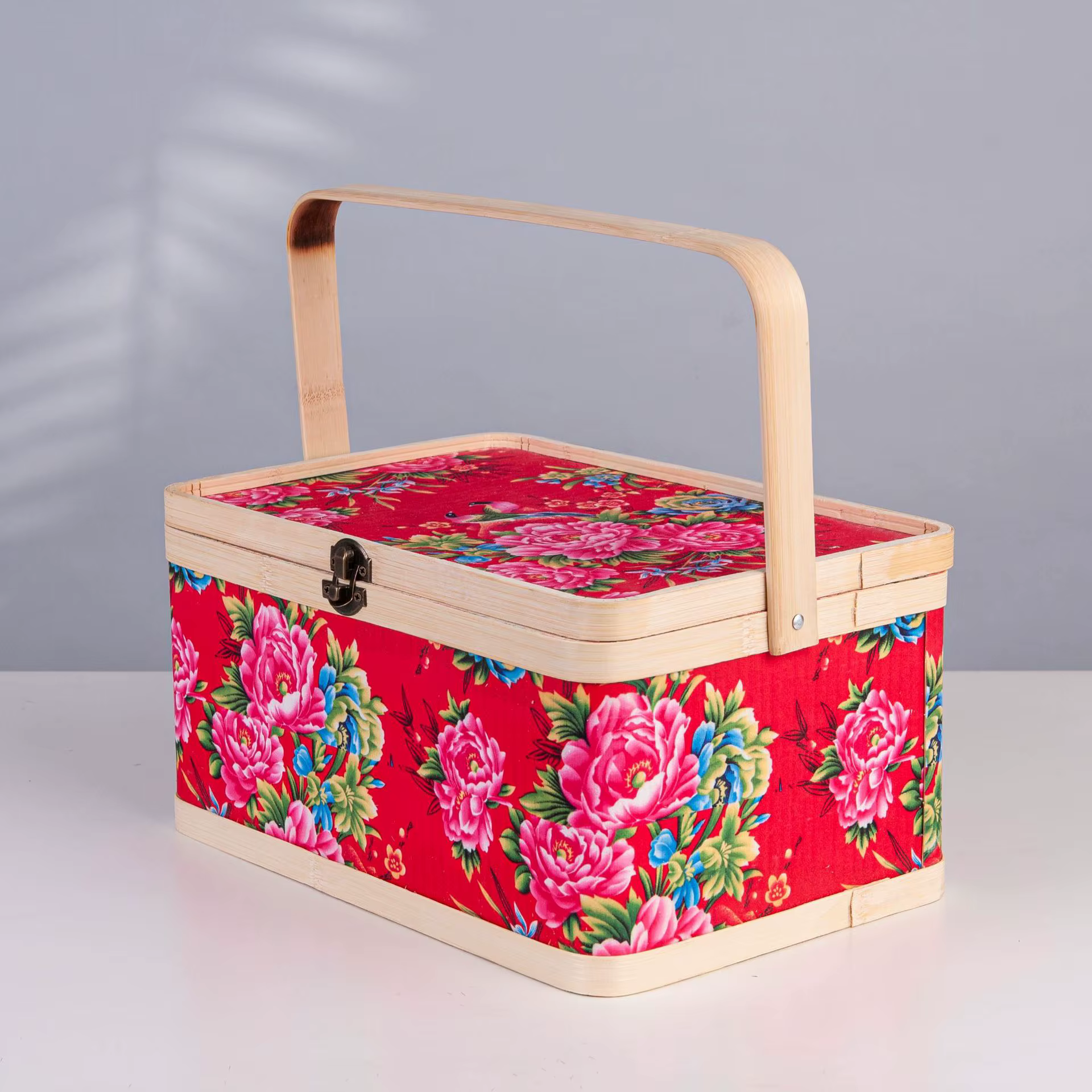 Sac à main tissé en bambou, panier à la mode, fleur du nord-est, veste en coton kg, cadeau spectacul