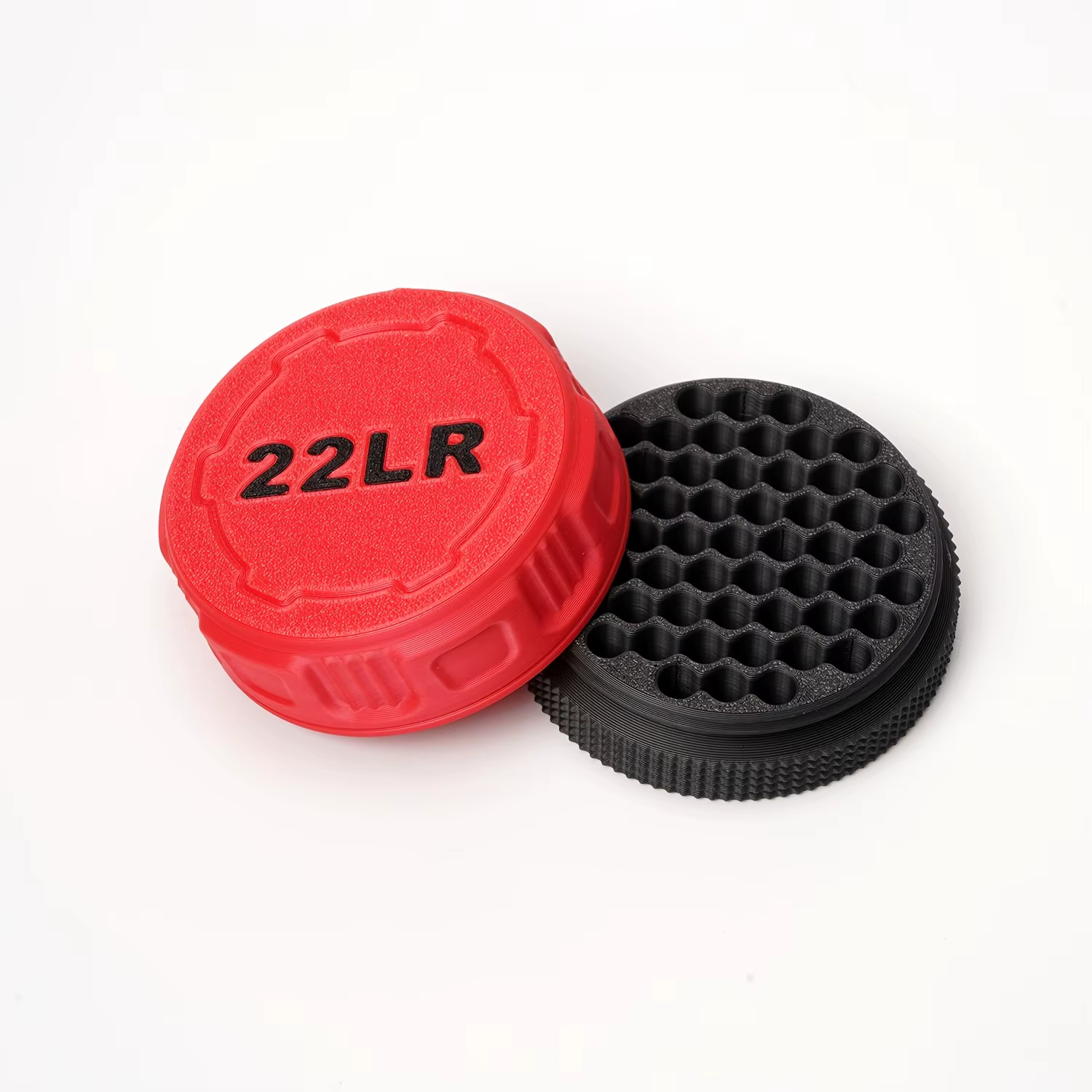 Boîte de munitions .22LR miniature : compacte, durable, avec couvercle à vis, format poche. Portable