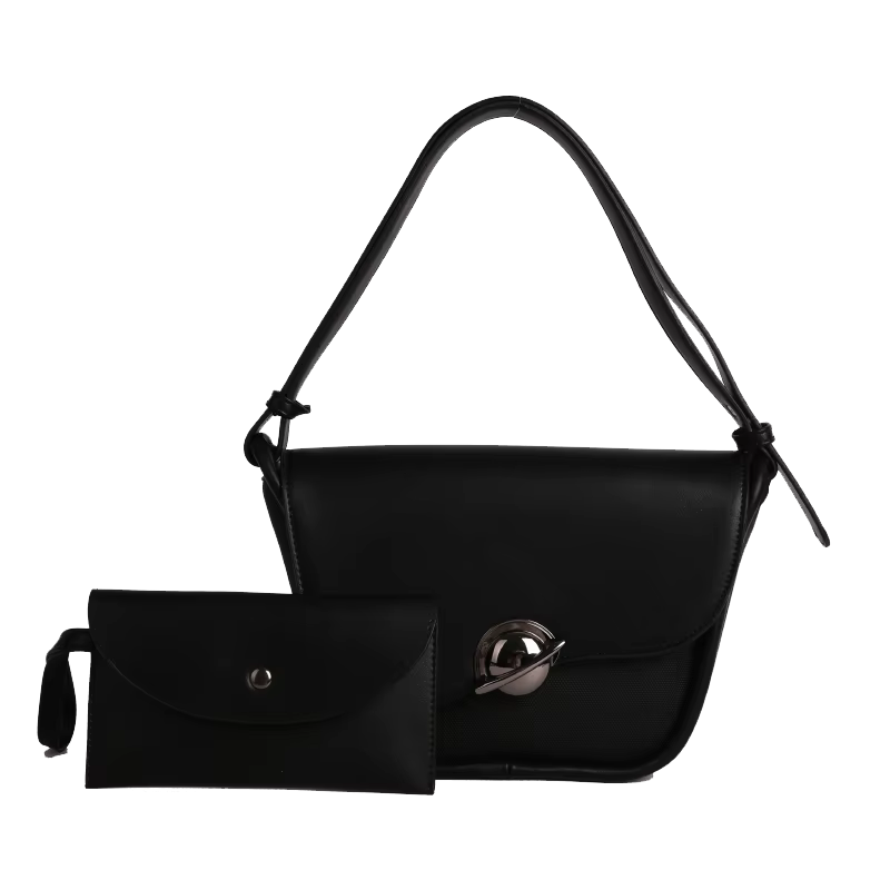 Sacs bandoulière classiques en PU couleur unie avec fermoir, élégants et tendance, collection 2026, 