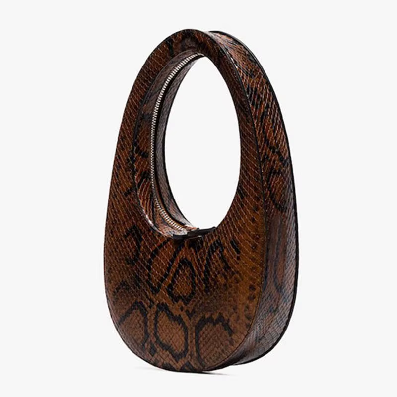 Sac à main de luxe sexy pour femme, motif serpent ovale, sac de créateur haut de gamme, sac à bandou