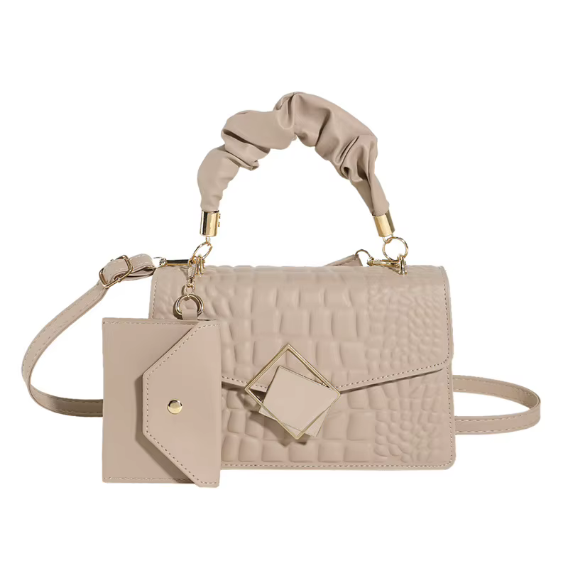 Sac à bandoulière Style de rue pour femmes, couleur Pure, motif pierre, petit sac carré Simple, mode