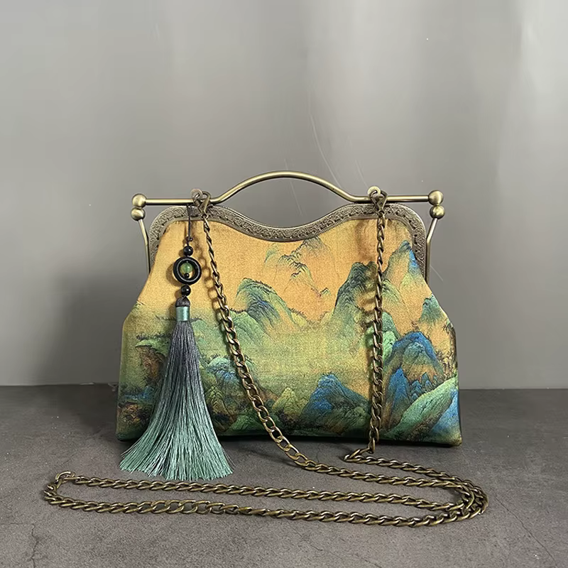 Sacs à main fourre-tout vintage classiques pour femmes, sac à franges à main, original, fait main, J