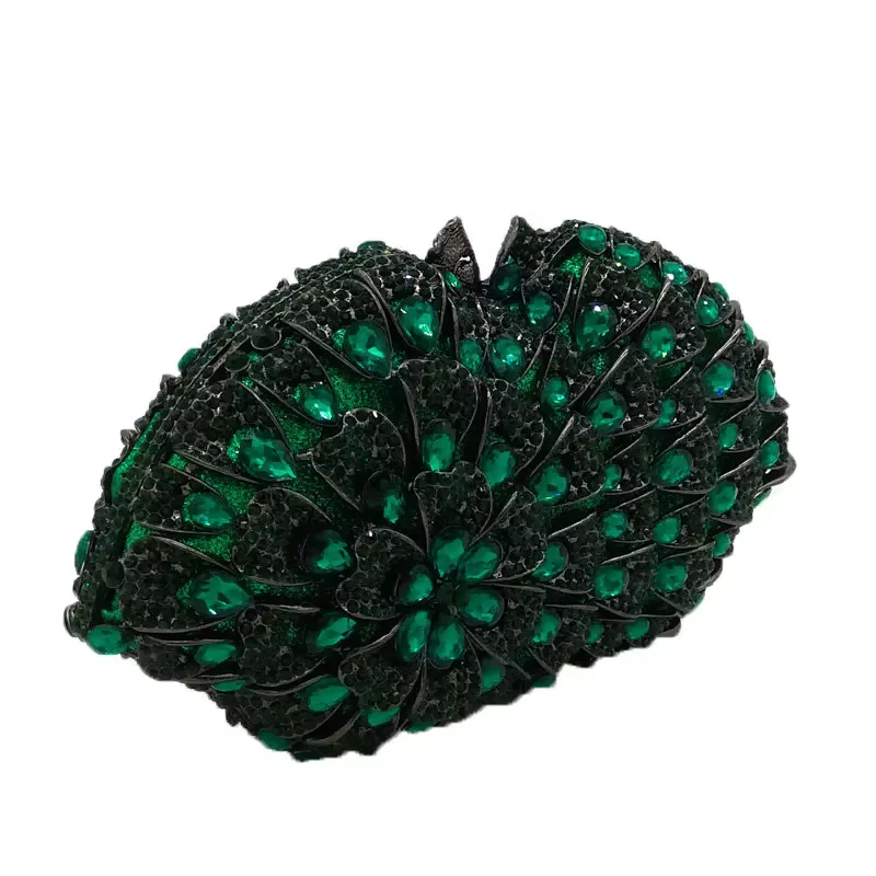 Boutique De FGG vert clair femmes cristal pochette soirée sacs à main De mariage strass sacs à main 