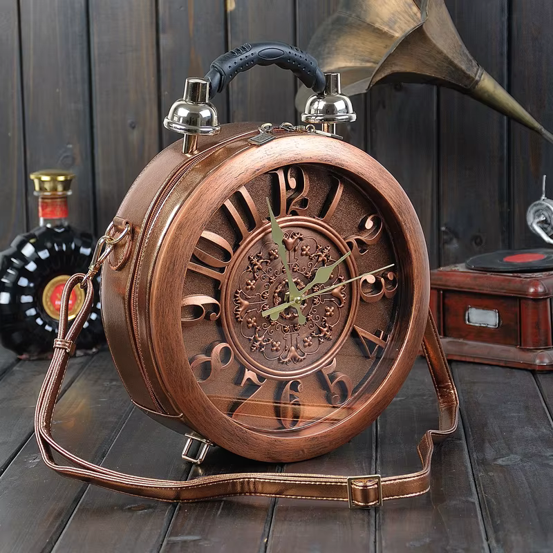 Sac à main rétro pour femmes, horloge créative, sac de montre, réveil personnalisé, Design, petit sa