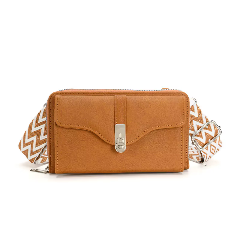 Mode femmes sac à bandoulière sacs à main en cuir PU rabat femme grande capacité large sangle Crosso