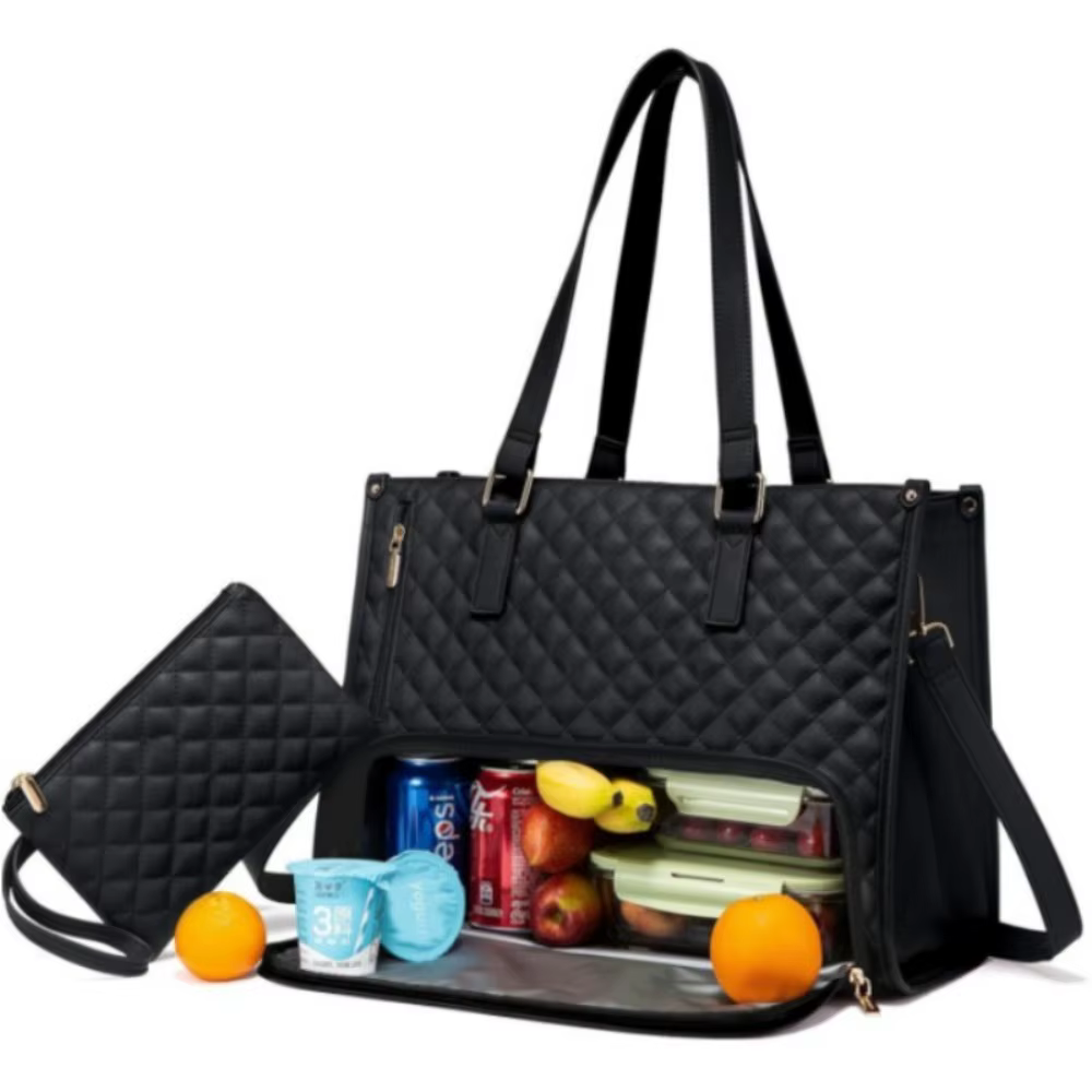 Sac fourre-tout à déjeuner pour femmes, sac pour ordinateur portable de 15.6 pouces avec compartimen