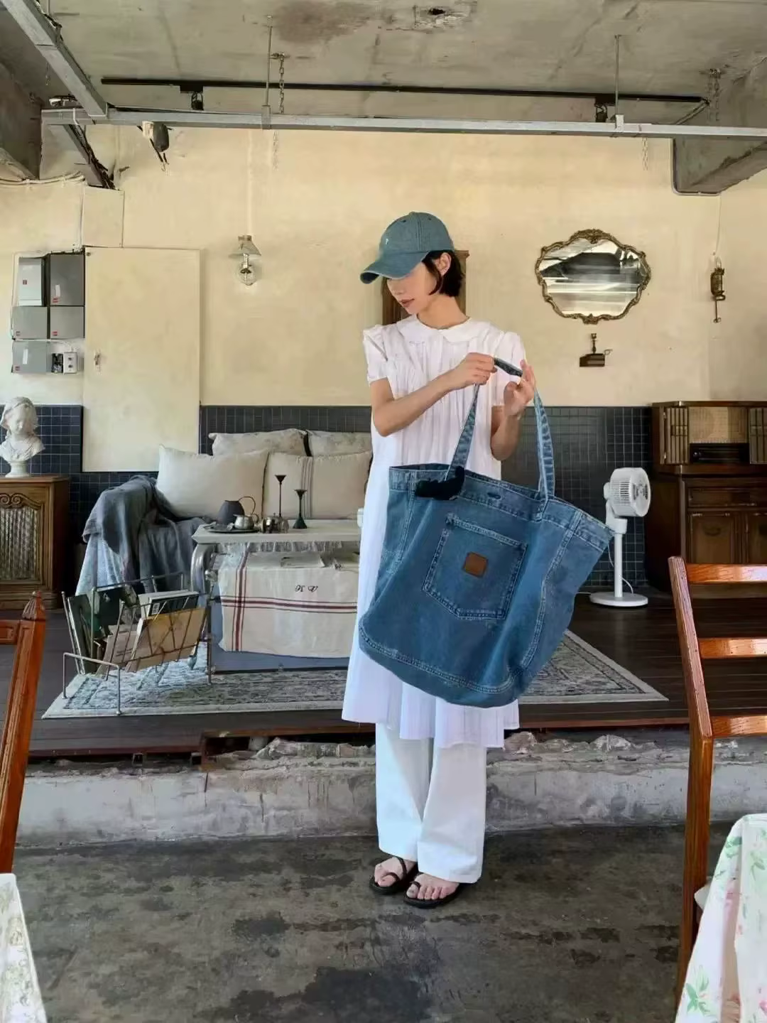 Sacs fourre-tout rétro pour femmes, sacs à bandoulière décontractés polyvalents simples de grande ca