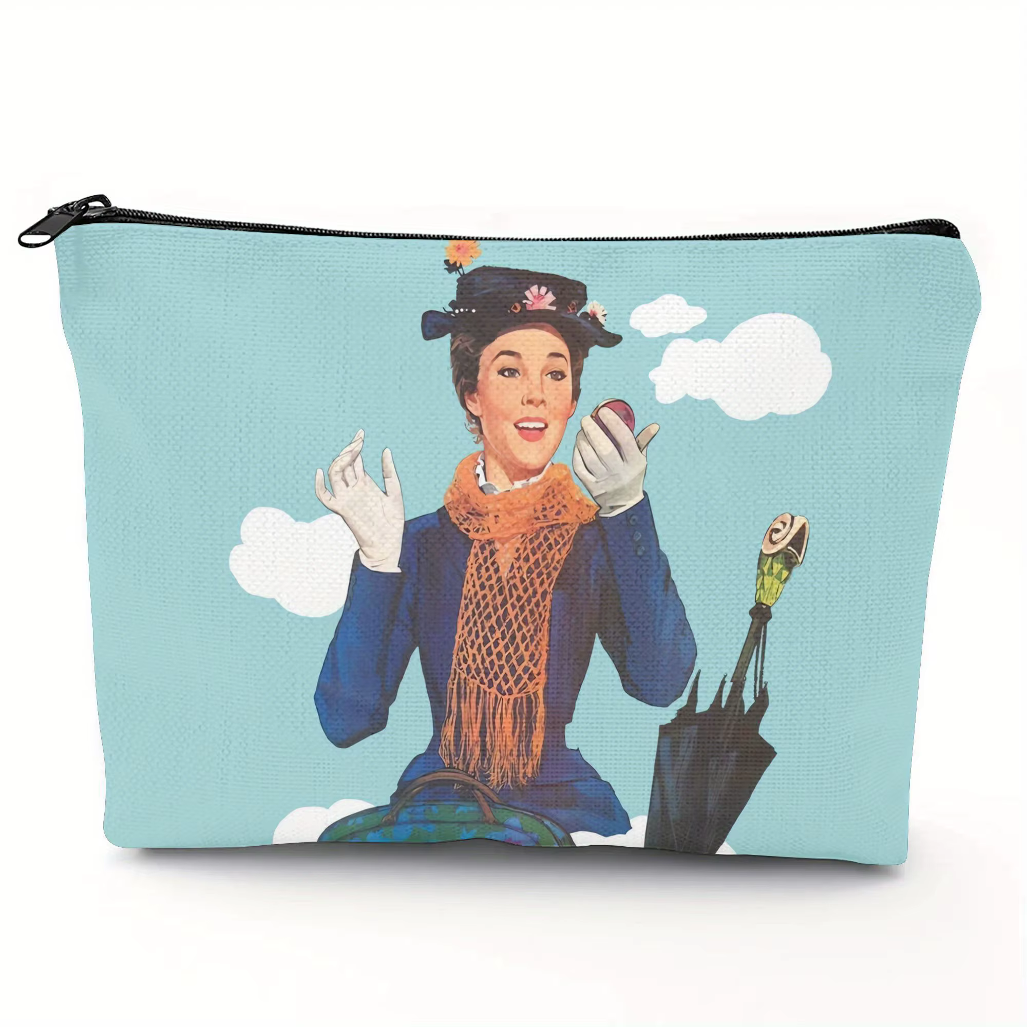 Un sac de maquillage conçu Vintage Mary Poppins - pochette multifonctionnelle à fermeture éclair, sa