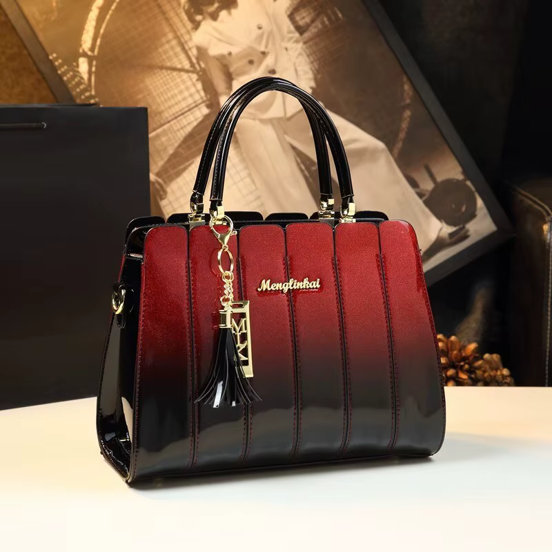 2025 nouvelle mode polyvalent Patchwork Sac à main femmes maman brillant en cuir Sac à bandoulière p