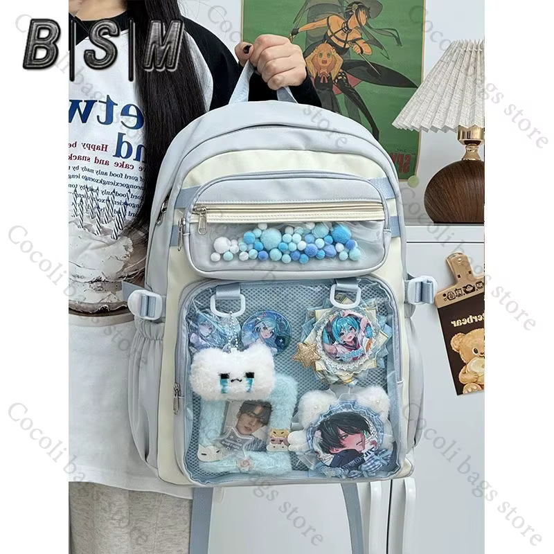 Sac à dos de couleur unie, sac d'école Itabag pour fille, sacs à dos de grande capacité, sacs à dos