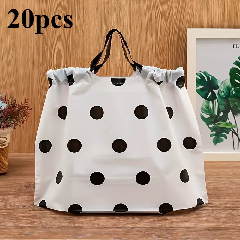 Sac en plastique épais avec poignée, sac d'épicerie – pour anniversaires, fêtes, sacs cadeaux, resta