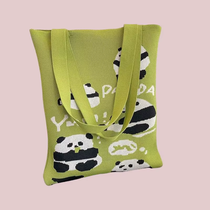 Sac en tricot à la mode pour femme, sac décontracté de grande capacité, dessin animé polyvalent, sac