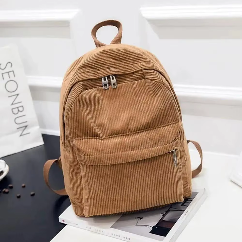 Nouveaux sacs à dos en velours côtelé pour hommes et femmes avec style universitaire, cartables d'ét