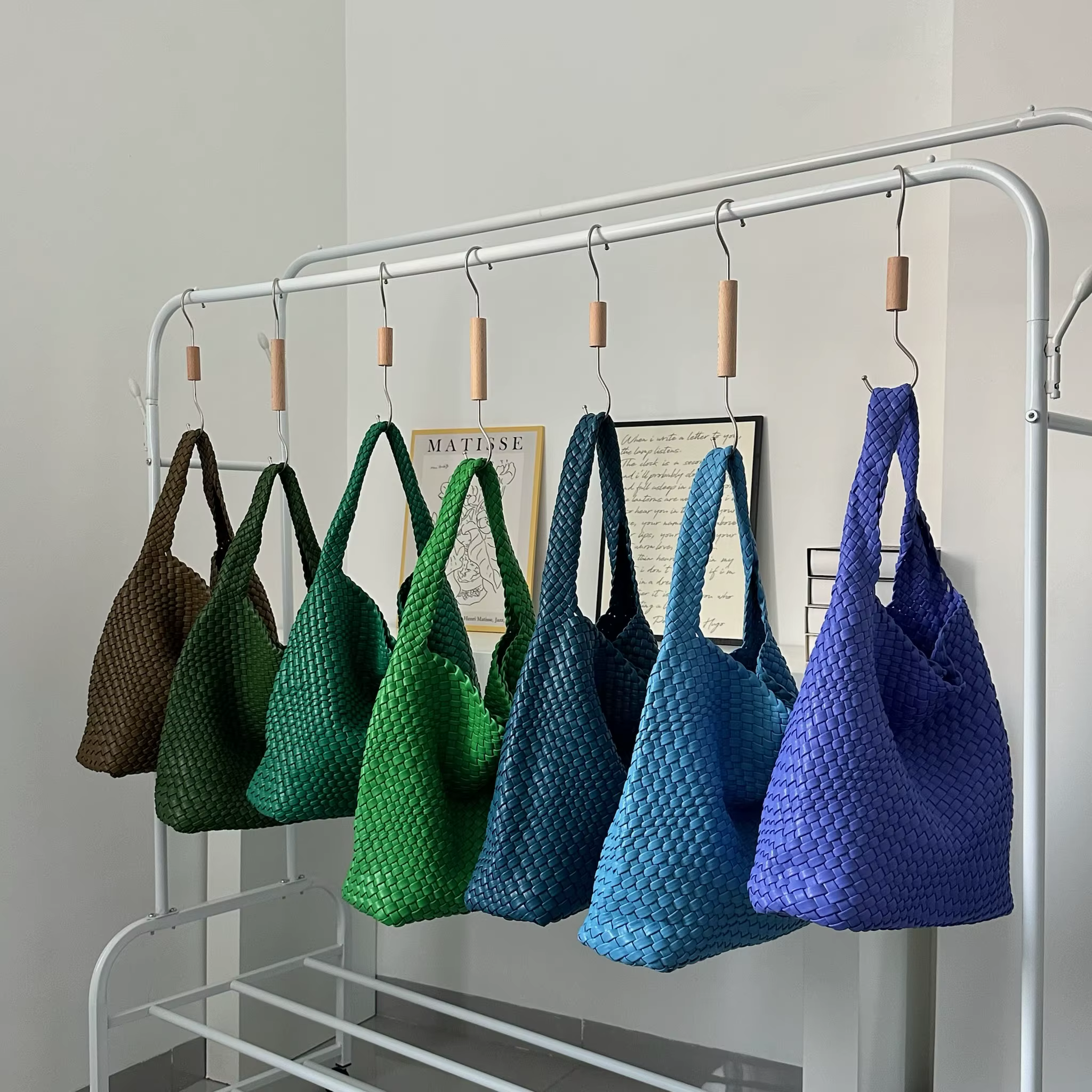 Sac à bandoulière en cuir PU pour femmes, sac sous les bras tissé en tissu doux, tendance, Style eur