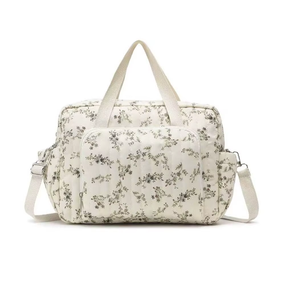 Sac à langer matelassé en coton, durable, léger, grande capacité, doux au toucher, sac à bandoulière