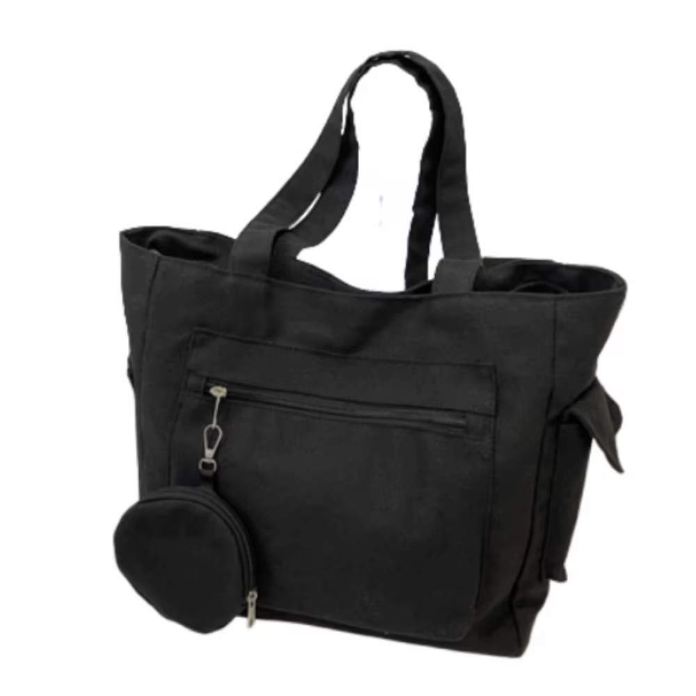 Sac à bandoulière uni pour femme, grand sac fourre-tout simple et léger pour étudiante, sac à main p
