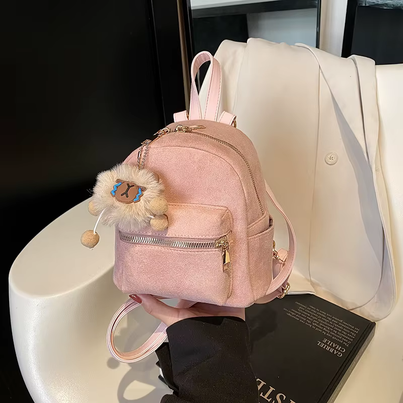 Sac à dos rétro décontracté en daim pour femmes, Mini sac à dos d'école exquis pour étudiants, petit