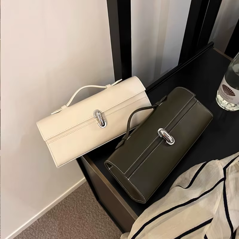 SAVETTE marque en cuir véritable petit sac carré rectangulaire Baguette fourre-tout femmes Simple sa