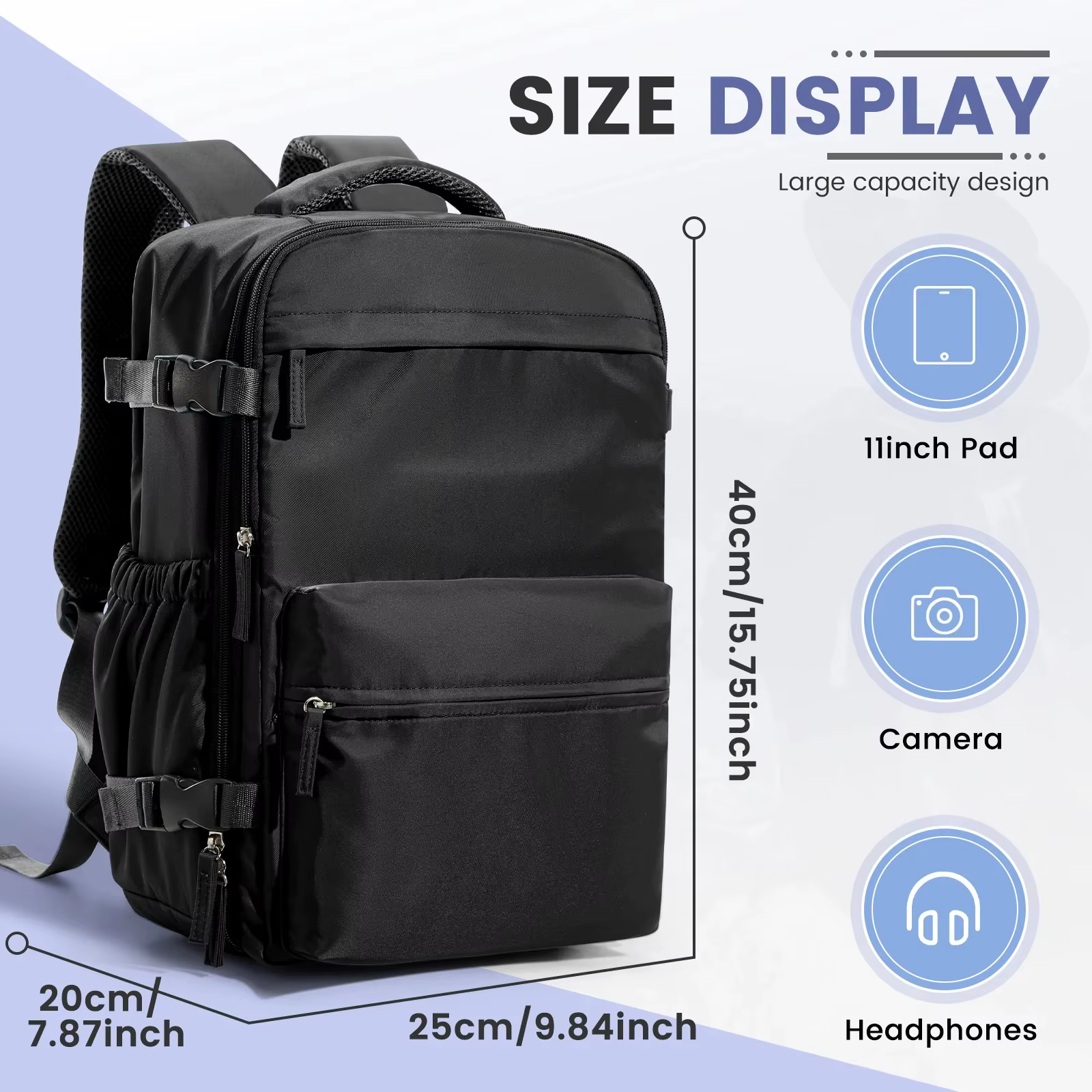 Sac de cabine Ryanair 40x20x25, sac à dos de compression sous vide pour homme, bagage à main, sac à