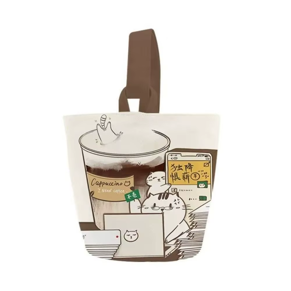 Sac seau de chat de café de dessin animé de grande capacité, sacs de Shopping de Style coréen, sac p