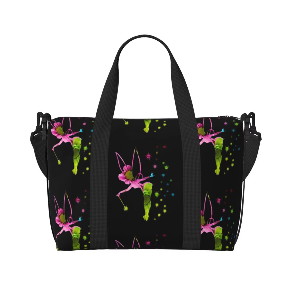 Sac de voyage de plage à fleurs fée clochette, fourre-tout de grande capacité pour salle de sport, Y