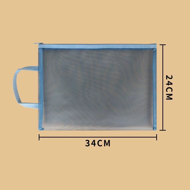 Sac à factures A4 Morandi, sac en maille transparente avec fermeture éclair, sac de rangement pour d