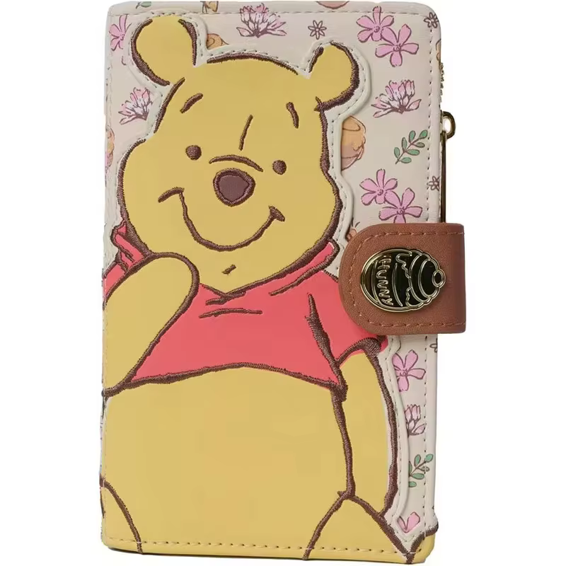 Loungefly Winnie l'ourson portefeuille pour femmes mignon petit sac à main en cuir court sac de cart